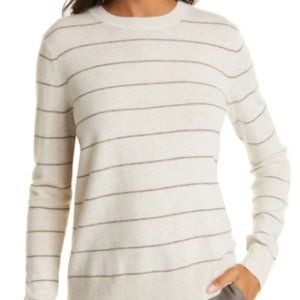 Vince Stripe Wool & Cashmere Sweater XS (Color - Heather Cream/ Heather Caribou)